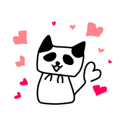 パンダ柄猫 Lineスタンプ かんとく