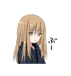 パーカーの女の子 クール Lineスタンプ Runa